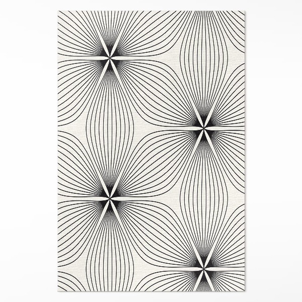 Tapis vinyle rectangulaire Fleurs élégantes aux lignes sombres
