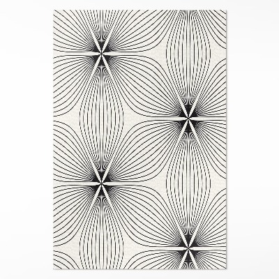 Tapis vinyle rectangulaire Fleurs élégantes aux lignes sombres