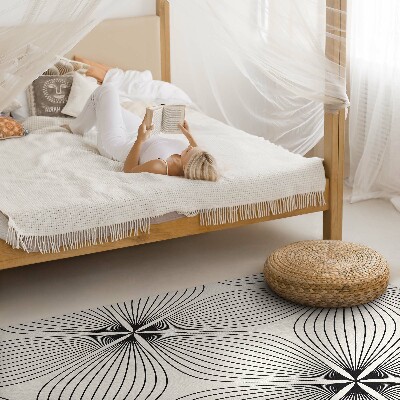 Tapis vinyle rectangulaire Fleurs élégantes aux lignes sombres