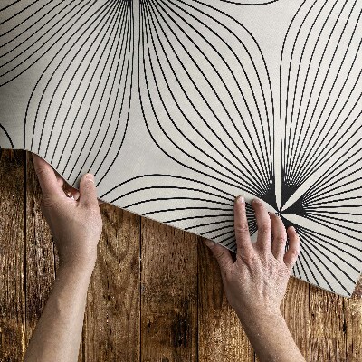 Tapis vinyle rectangulaire Fleurs élégantes aux lignes sombres