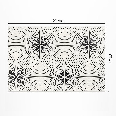 Tapis vinyle rectangulaire Fleurs élégantes aux lignes sombres