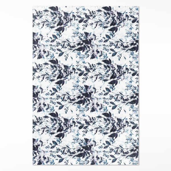Tapis vinyle Feuilles de vigne indigo à l'aquarelle