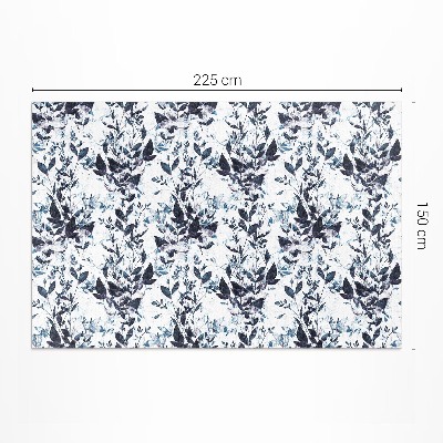 Tapis vinyle Feuilles de vigne indigo à l'aquarelle