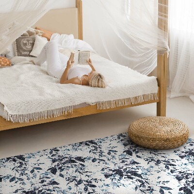 Tapis vinyle Feuilles de vigne indigo à l'aquarelle