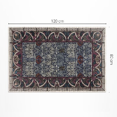 Tapis vinyle rectangulaire Vitraux rouges gothiques