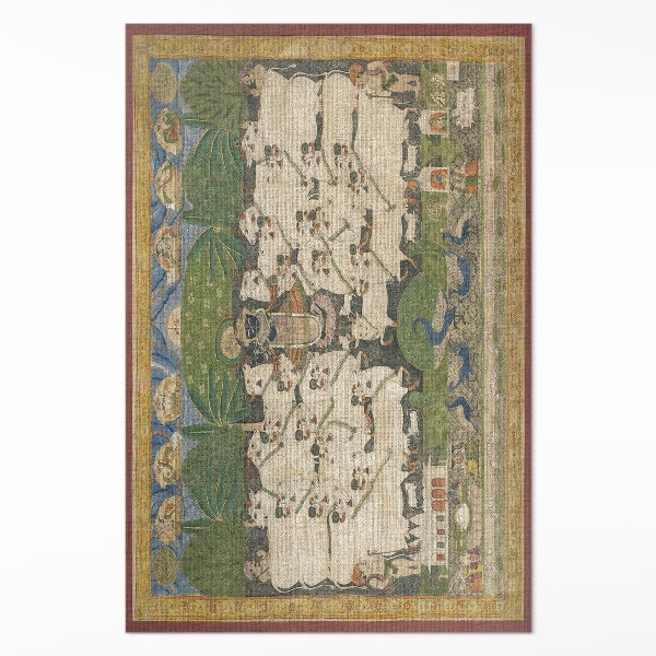 Tapis vinyle rectangulaire Tapisserie Krishna avec des vaches