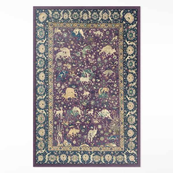 Tapis vinyle rectangulaire Animal en soie antique