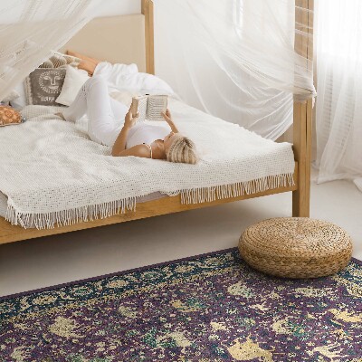 Tapis vinyle rectangulaire Animal en soie antique