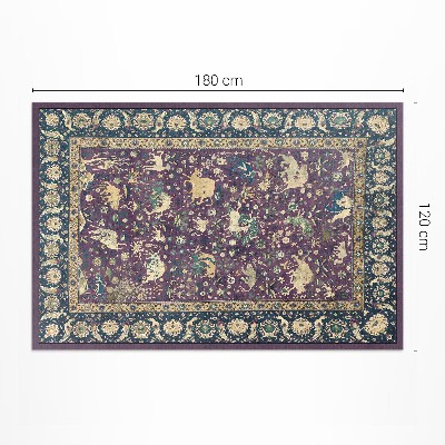 Tapis vinyle rectangulaire Animal en soie antique
