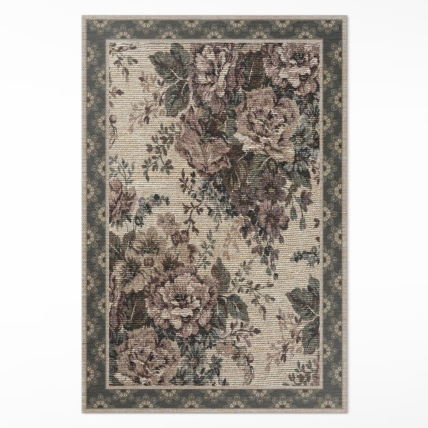 Tapis vinyle rectangulaire Illusion de tissu floral