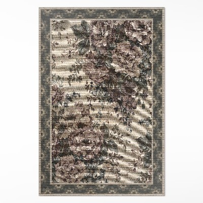 Tapis vinyle rectangulaire Illusion de tissu floral