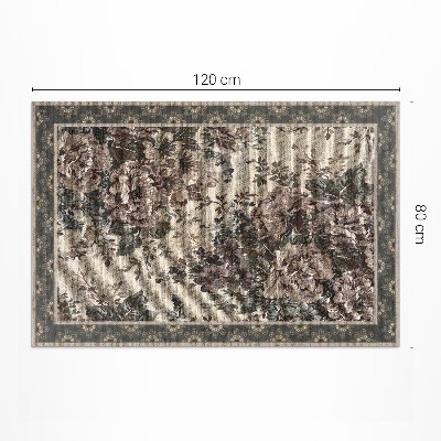 Tapis vinyle rectangulaire Illusion de tissu floral