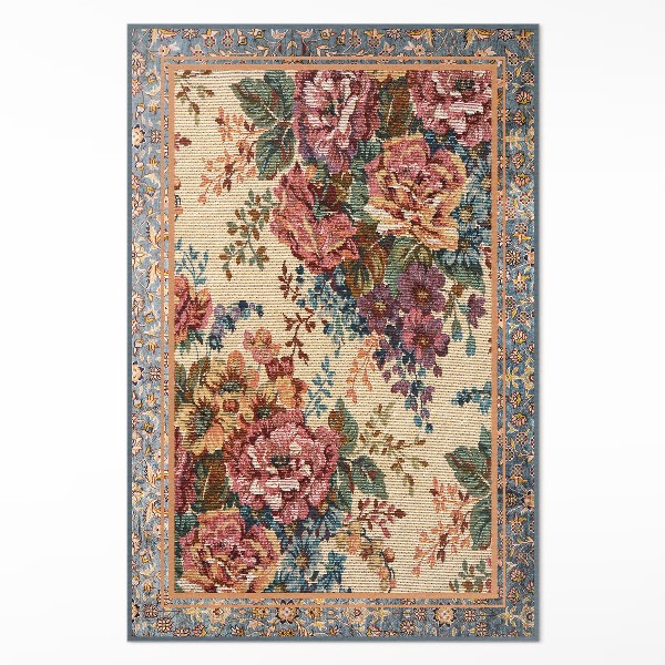 Tapis vinyle Motif floral décoratif de style rétro