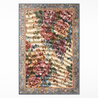 Tapis vinyle Motif floral décoratif de style rétro