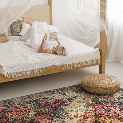 Tapis vinyle Motif floral décoratif de style rétro