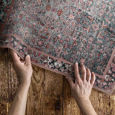 Tapis vinyle rectangulaire Motif floral rétro vieilli