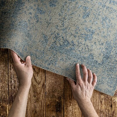 Tapis vinyle rectangulaire Motif floral bleu délavé