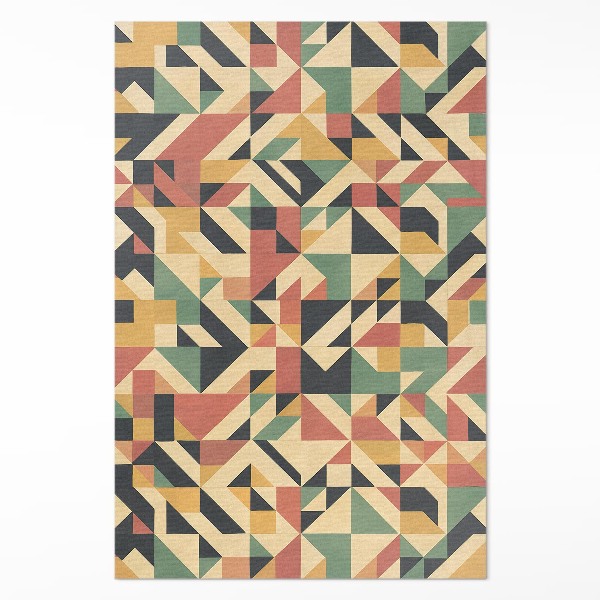 Tapis vinyle rectangulaire Abstraction colorée de triangles et de carrés