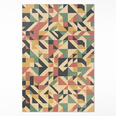 Tapis vinyle rectangulaire Abstraction colorée de triangles et de carrés