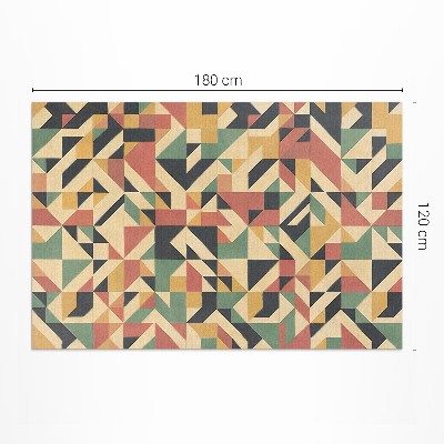 Tapis vinyle rectangulaire Abstraction colorée de triangles et de carrés