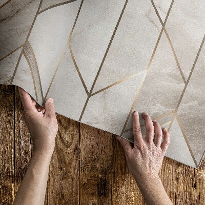 Tapis vinyle Lignes régulières sur pierre glamour en marbre