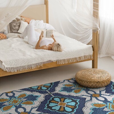 Tapis vinyle rectangulaire Motif géométrique de carreaux vintage colorés