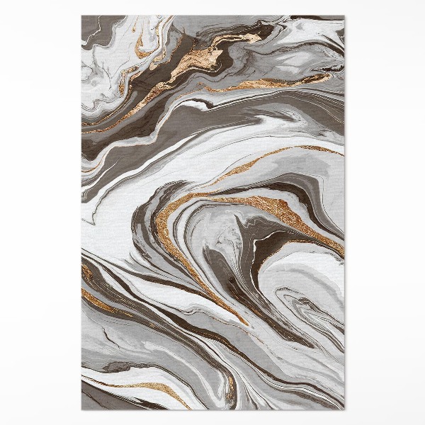 Tapis vinyle rectangulaire Abstraction décorative glamour en marbre