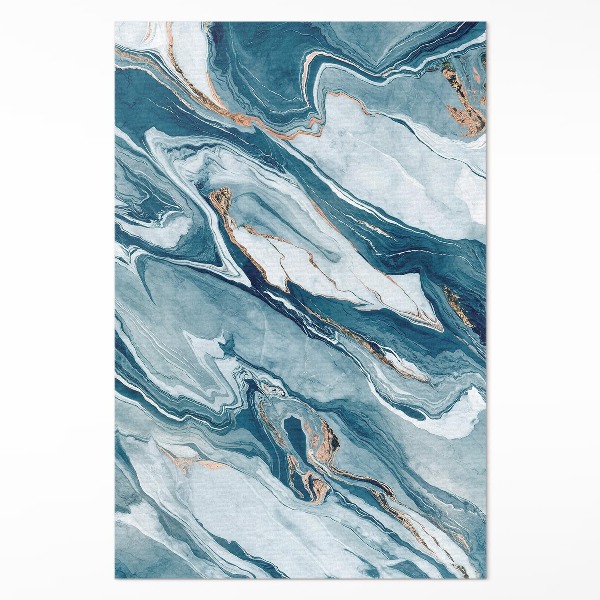 Tapis vinyle Pierre bleue abstraite et glamour en marbre