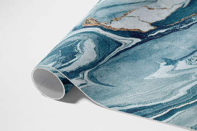 Tapis vinyle Pierre bleue abstraite et glamour en marbre