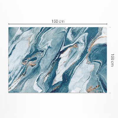 Tapis vinyle Pierre bleue abstraite et glamour en marbre