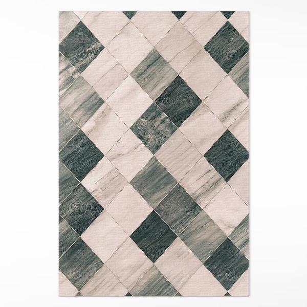 Tapis vinyle rectangulaire Carreaux carrés de mosaïque en pierre et marbre