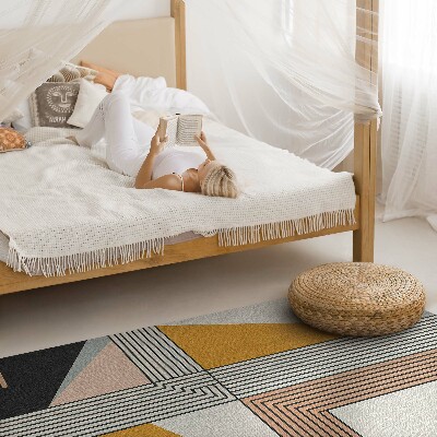 Tapis vinyle rectangulaire Abstraction géométrique linéaire du Bauhaus