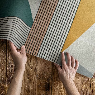 Tapis vinyle rectangulaire Abstraction géométrique linéaire du Bauhaus