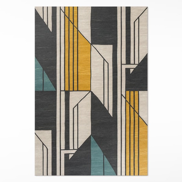 Tapis vinyle rectangulaire Abstraction géométrique dans un style vintage