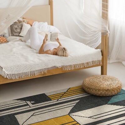 Tapis vinyle rectangulaire Abstraction géométrique dans un style vintage