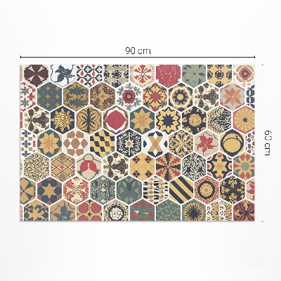 Tapis vinyle Mosaïque hexagonale vintage à motifs