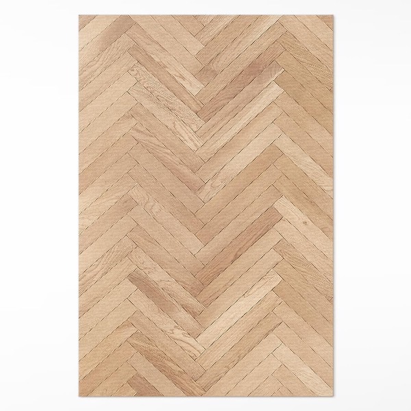 Tapis vinyle rectangulaire Parquet élégant en bois clair à chevrons