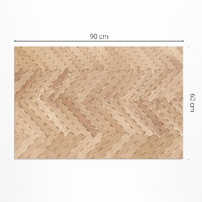 Tapis vinyle rectangulaire Parquet élégant en bois clair à chevrons