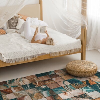 Tapis vinyle rectangulaire Mosaïque de pierre et carreaux de marbre vintage