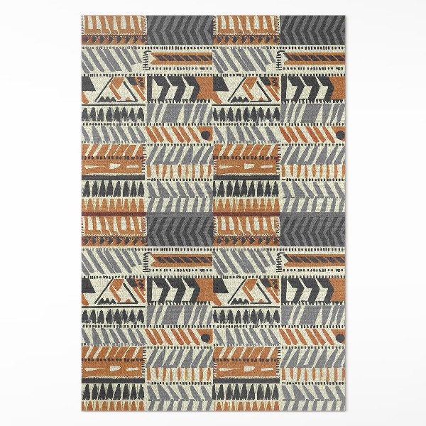 Tapis vinyle rectangulaire Abstractions linéaires bohèmes de style amérindien