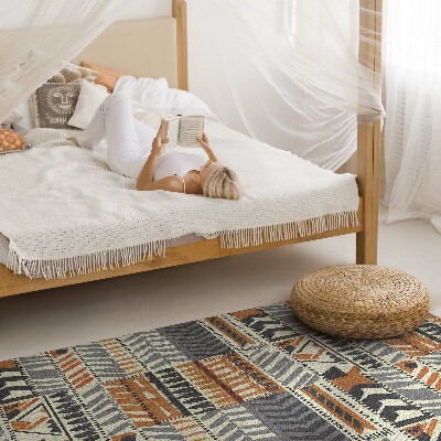 Tapis vinyle rectangulaire Abstractions linéaires bohèmes de style amérindien