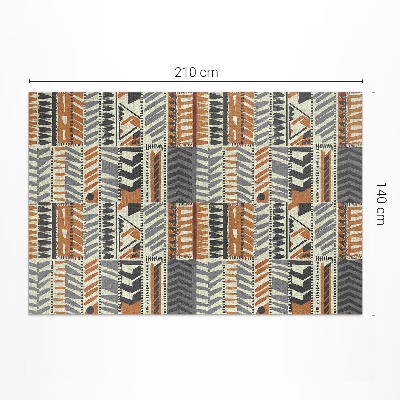 Tapis vinyle rectangulaire Abstractions linéaires bohèmes de style amérindien