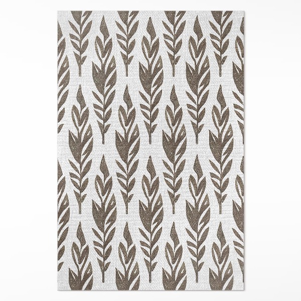 Tapis vinyle rectangulaire Motif de plantes bohèmes vintage à feuilles peintes