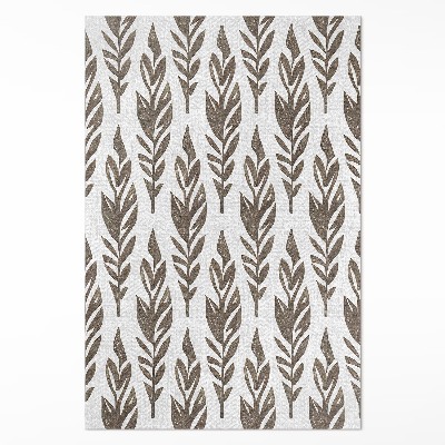 Tapis vinyle rectangulaire Motif de plantes bohèmes vintage à feuilles peintes