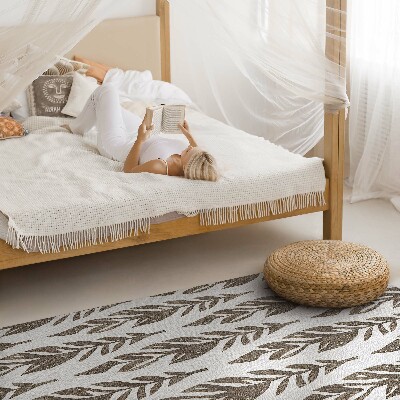 Tapis vinyle rectangulaire Motif de plantes bohèmes vintage à feuilles peintes