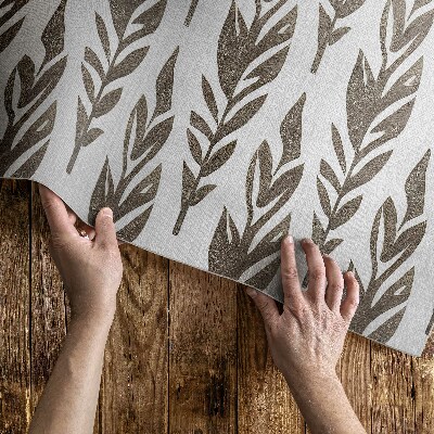 Tapis vinyle rectangulaire Motif de plantes bohèmes vintage à feuilles peintes