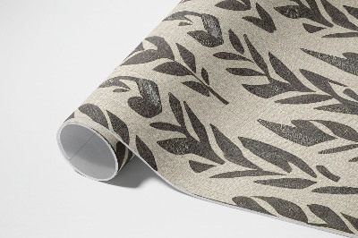 Tapis vinyle rectangulaire Feuilles peintes bohèmes dans un style vintage