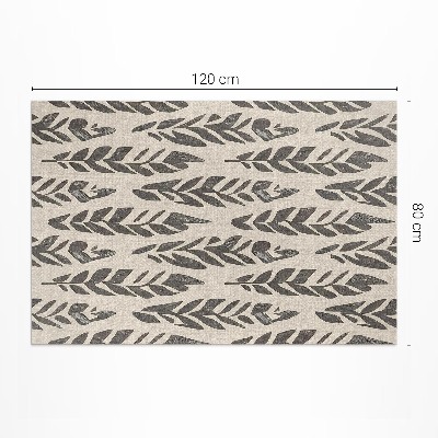 Tapis vinyle rectangulaire Feuilles peintes bohèmes dans un style vintage