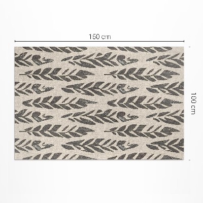 Tapis vinyle rectangulaire Feuilles peintes bohèmes dans un style vintage