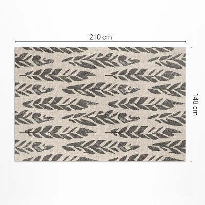 Tapis vinyle rectangulaire Feuilles peintes bohèmes dans un style vintage